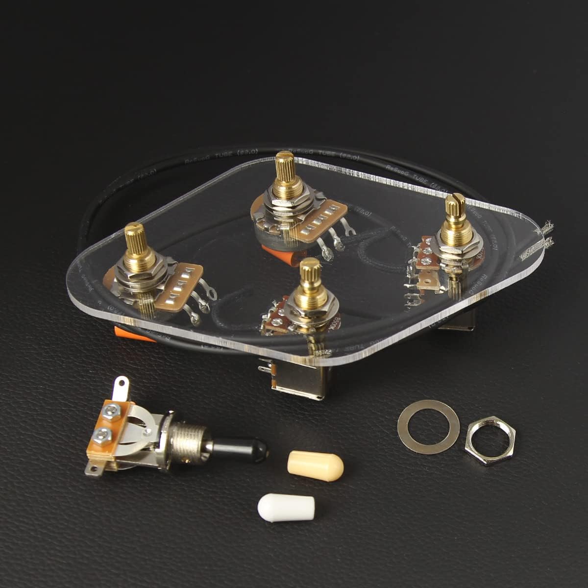 Guitar Wiring Harness Kit, Prewired Wiring Harness for Les Paul Style Guitar, 3 Way Switch 2V2T (2 Volume 2 Tone)