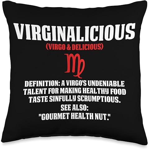 Zodiac Stars Birth Horoscope Astrology Symbol Year Virginalicious a virgos Undeniable Talent for Making Healthy Throw Pillow, 16x16, Multicolor