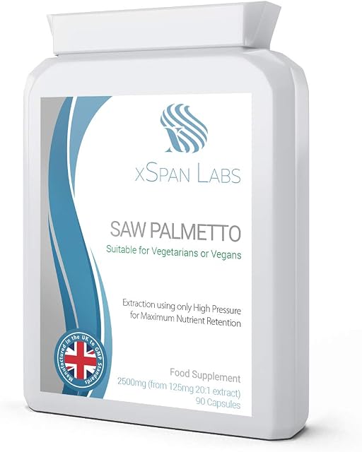 Saw Palmetto 2500mg 90 Capsules 90 Exclusively Produced Using only high Pressure Extraction for Maximum Nutrient Retention  Support for Prostate & Urinary Tract Health