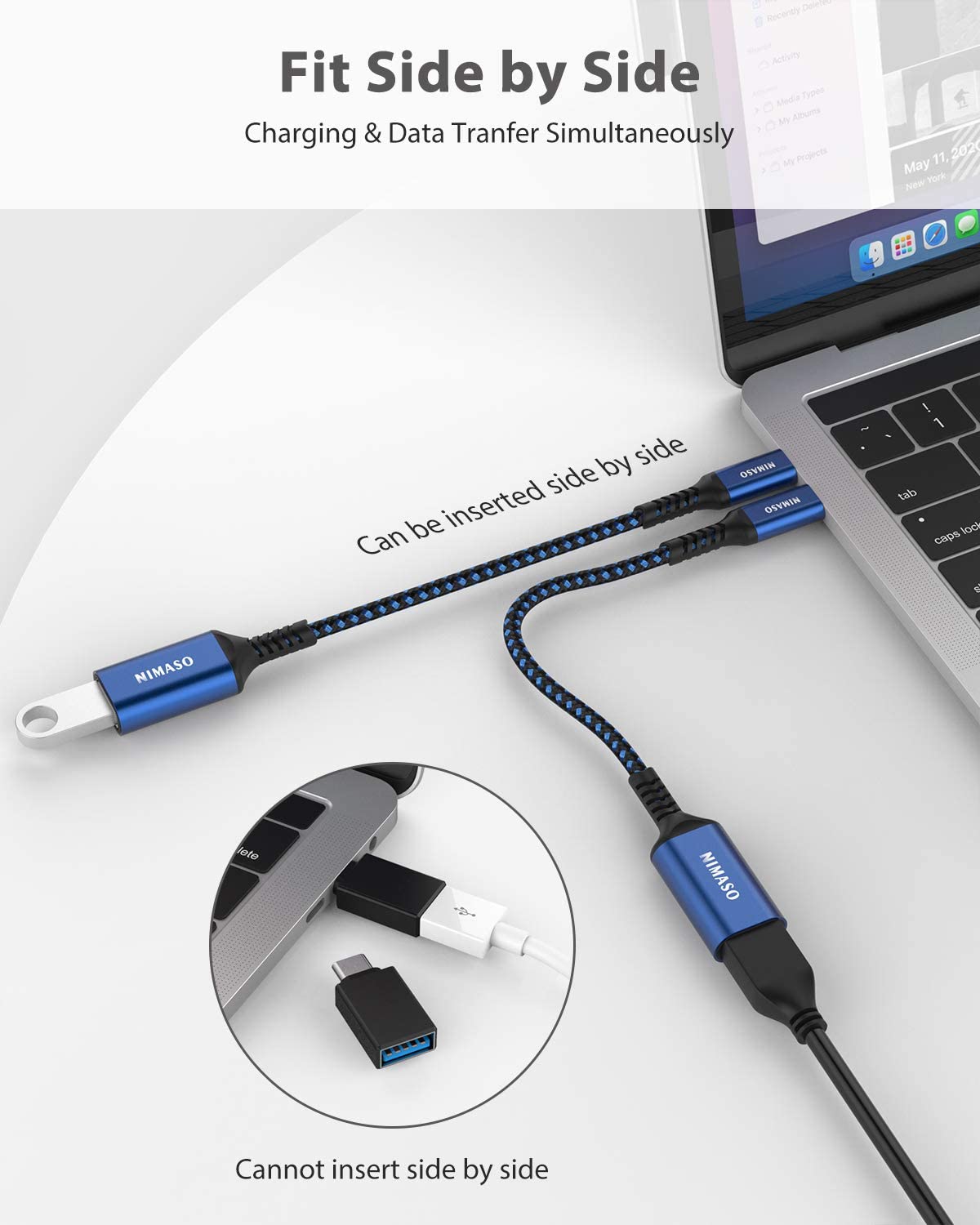 CableCreation Adattatore USB-C A USB-A Femmina – Cavo OTG 0,2 M, Per MacBook, Tablet E Smartphone Tipo C