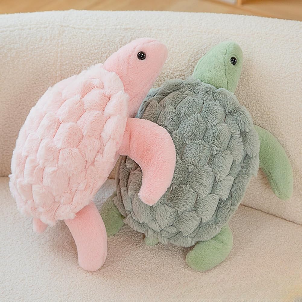 Soft Sea Turtle Plush Toy, Cute Turtle Stuffed Animals, Small Turtle Plush, Tortoise Plushies Pillow Gifts for Kids Adults (2pcs 15 in)