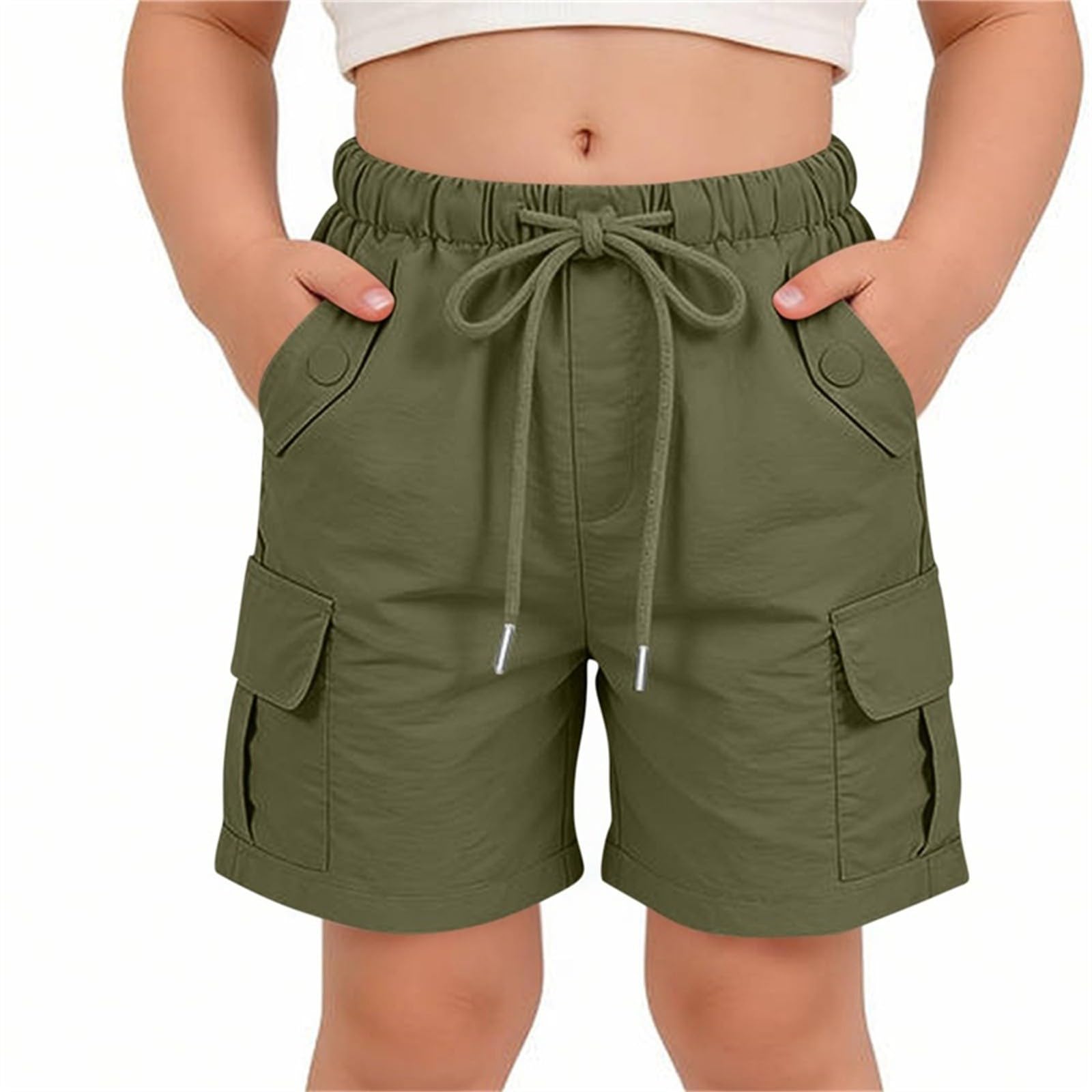 Pantalones cortos holgados niñas diseño ligero pernera ancha verano 4