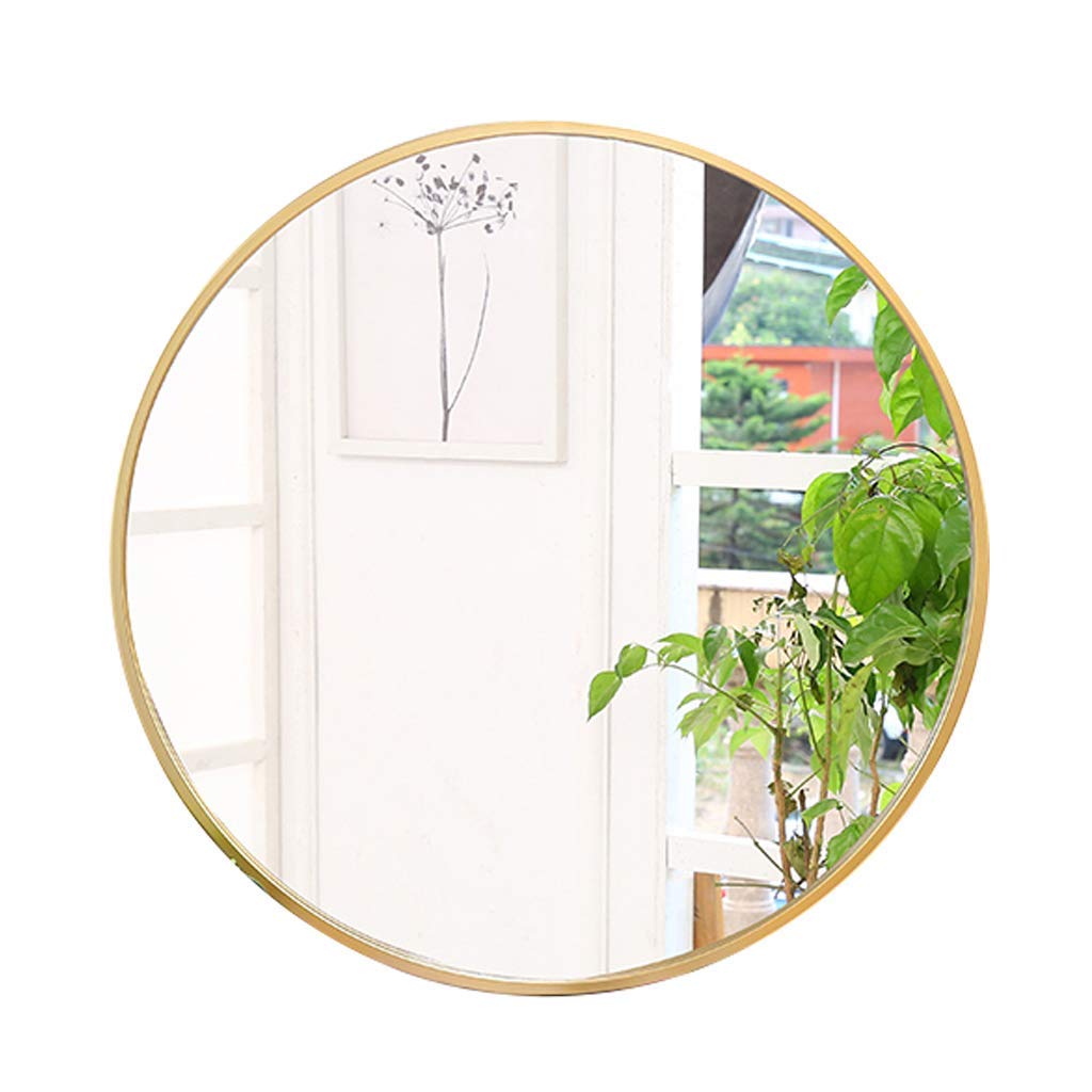 TYUHDUYUR Wall Mounted Vanity Mirror Round Portable Metal Framed Hanging Mirror for Shaving/Make Up Home Decorative for Dressing Room Bedroom (40CM)
