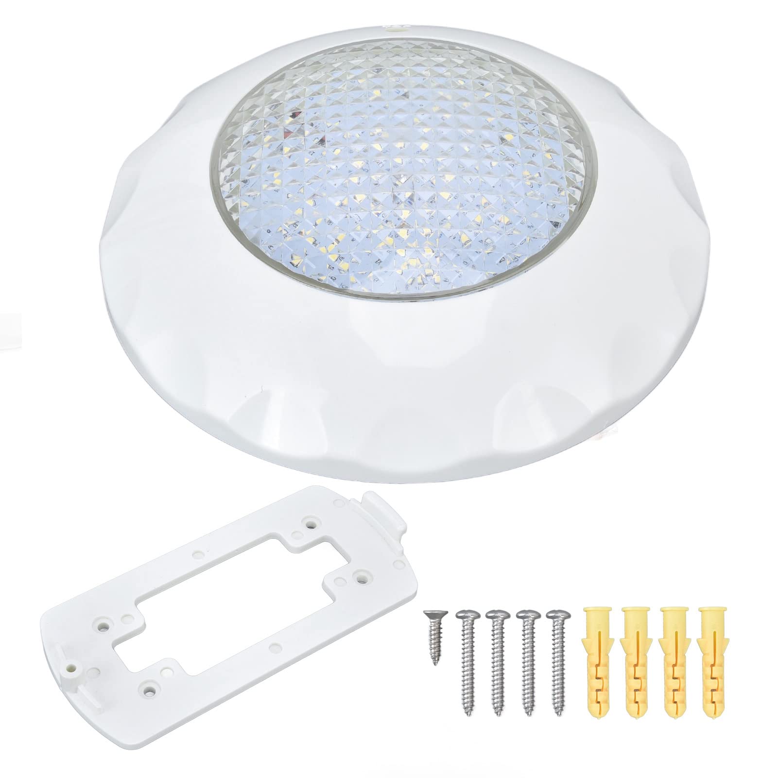 Cryfokt Schwimmbadleuchte, Langlebig, 9 W, LED-Poolleuchte, IP68, Wasserdicht, Unterwasserleuchte, Wandmontage, für Gärten, öffentliche Brunnen, Weißes Licht 230 Mm für Landschaft