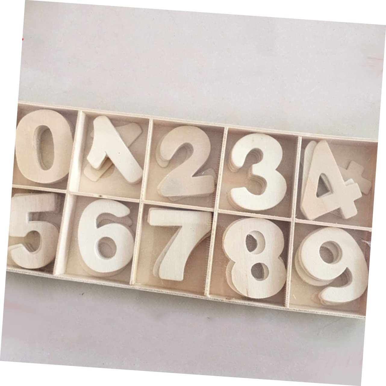 VILLCASE 2sets Lettere e Numeri Legno Non Verniciato Strumenti Educativi Per Insegnamento Alfabeto e Dei Numeri Per Decorazioni Di Matrimonio e Fai Te