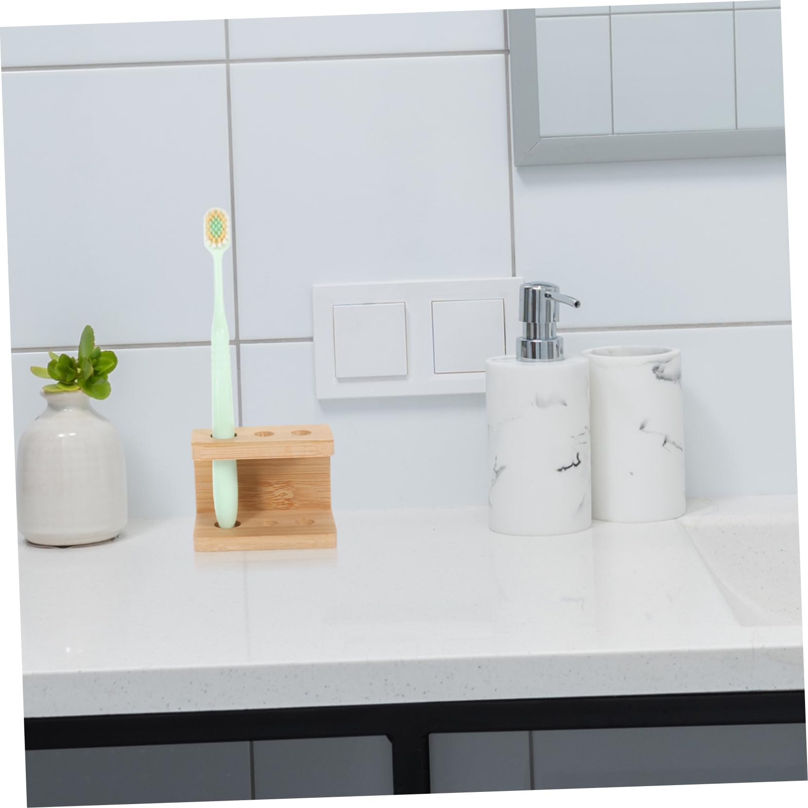 MAGICLULU 5 Pz Porta Spazzolino Da Denti Portapenne Organizer Per Spazzolini Da Appoggio Portaspazzolino Da Banco Multiforo Organizer Per Spazzolini Da Scrivania Portaspazzolini Bambù