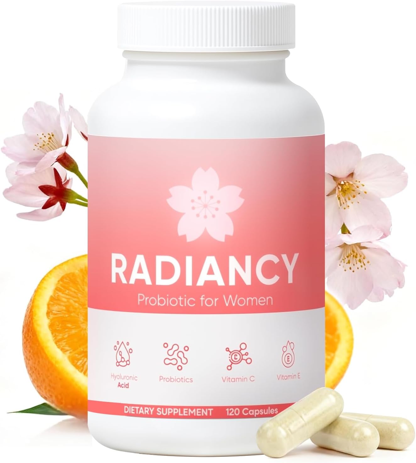 Vaginal Probiotics for Women Vaginal Health - Vaginal Dryness & Ph Balance with Lactobacillus Strains, Cherry Blossom Extract, Hyaluronic Acid, Vitamin C, 120 Count