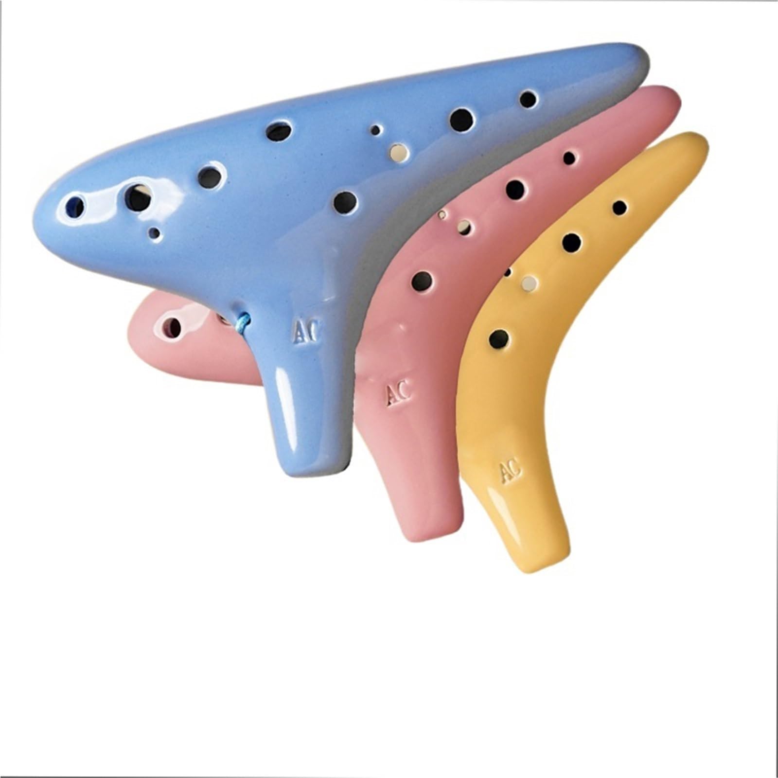 Ocarina 12dołkowa Alto C Kolorowa Glazura Dla Początkujących I Profesjonalistów(Pink)