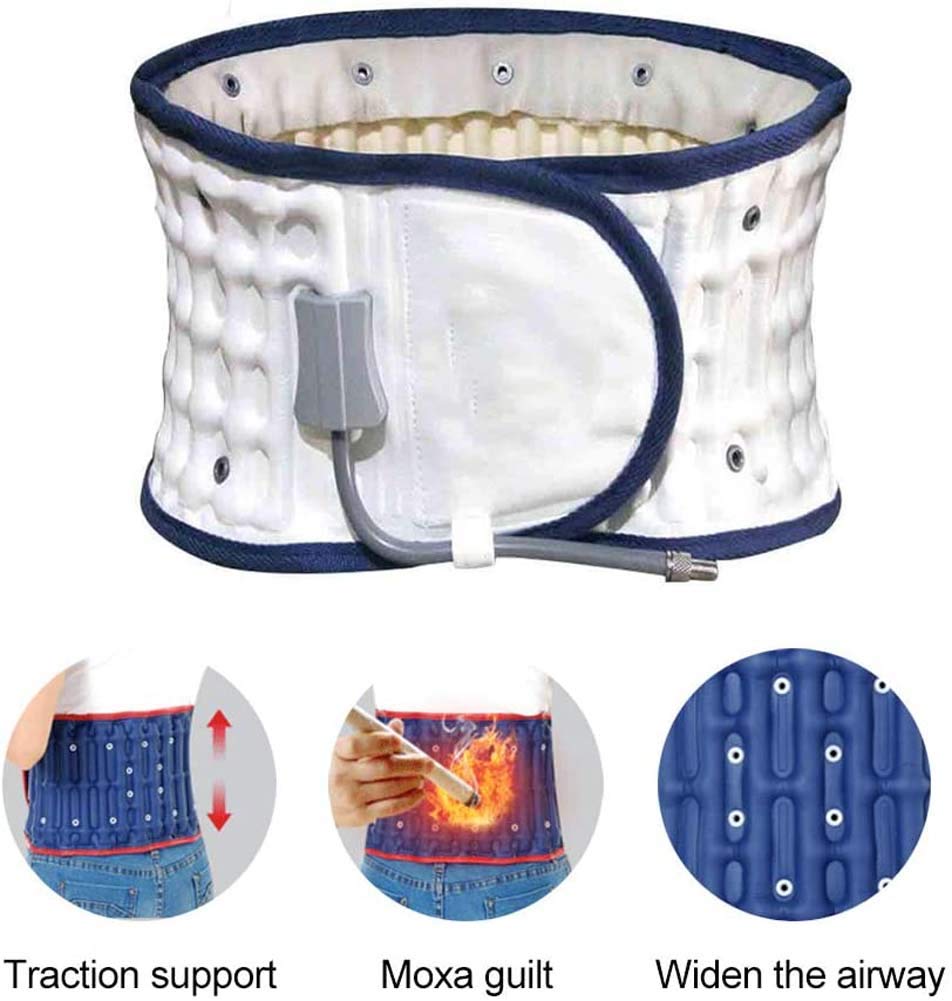 Cinturón de descompresión de Soporte Lumbar - Faja Lumbar Inflable - Dispositivo de tracción aérea espinal Alivio del Dolor de Espalda por Disco degenerativo/estenosis espinal/ciática