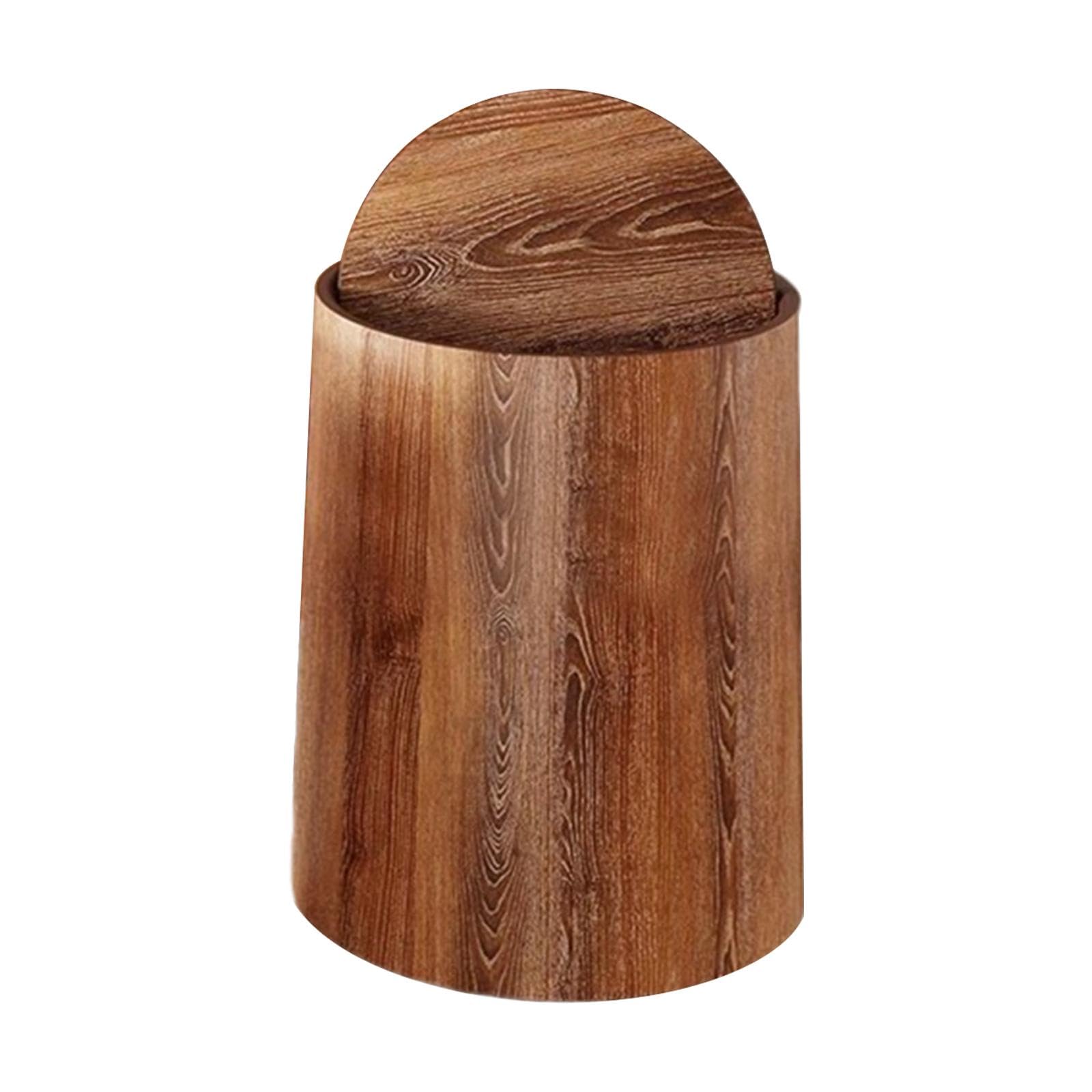 Enakshi® Trash Bin Imitation Wood Grain with Swing Lid Trash Can for Home Dorm Office M|Home & Garden | Household Supplies & Cleaning | Trash Cans & Wastebaskets 2