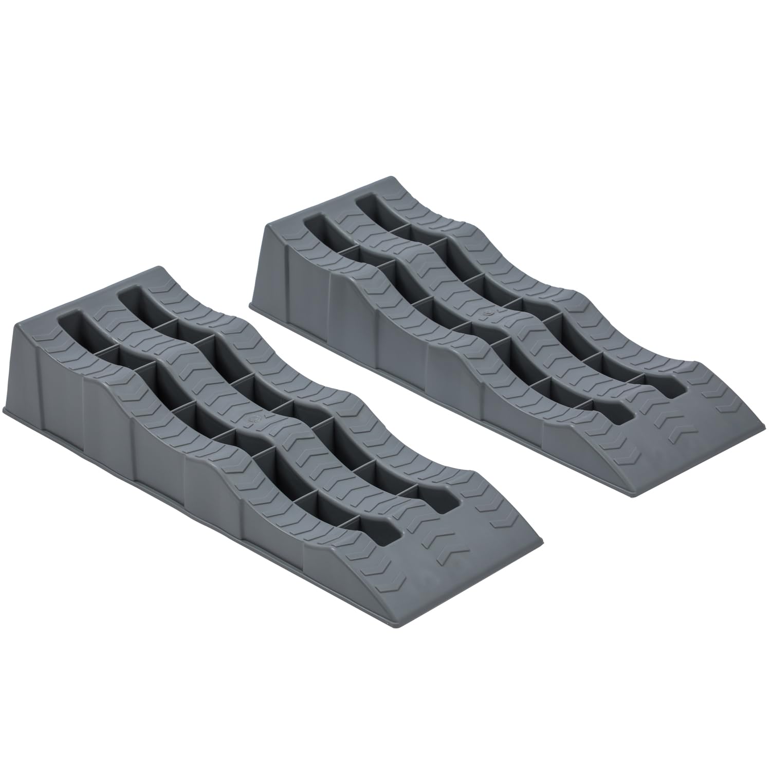 KATSU Rampas de Nivelación para Caravanas 2 Piezas Capacidad de 4 Toneladas Capacidad 3 Niveles Resistente Cuñas para Autocaravana Campervan Vehículos Garaje Taller