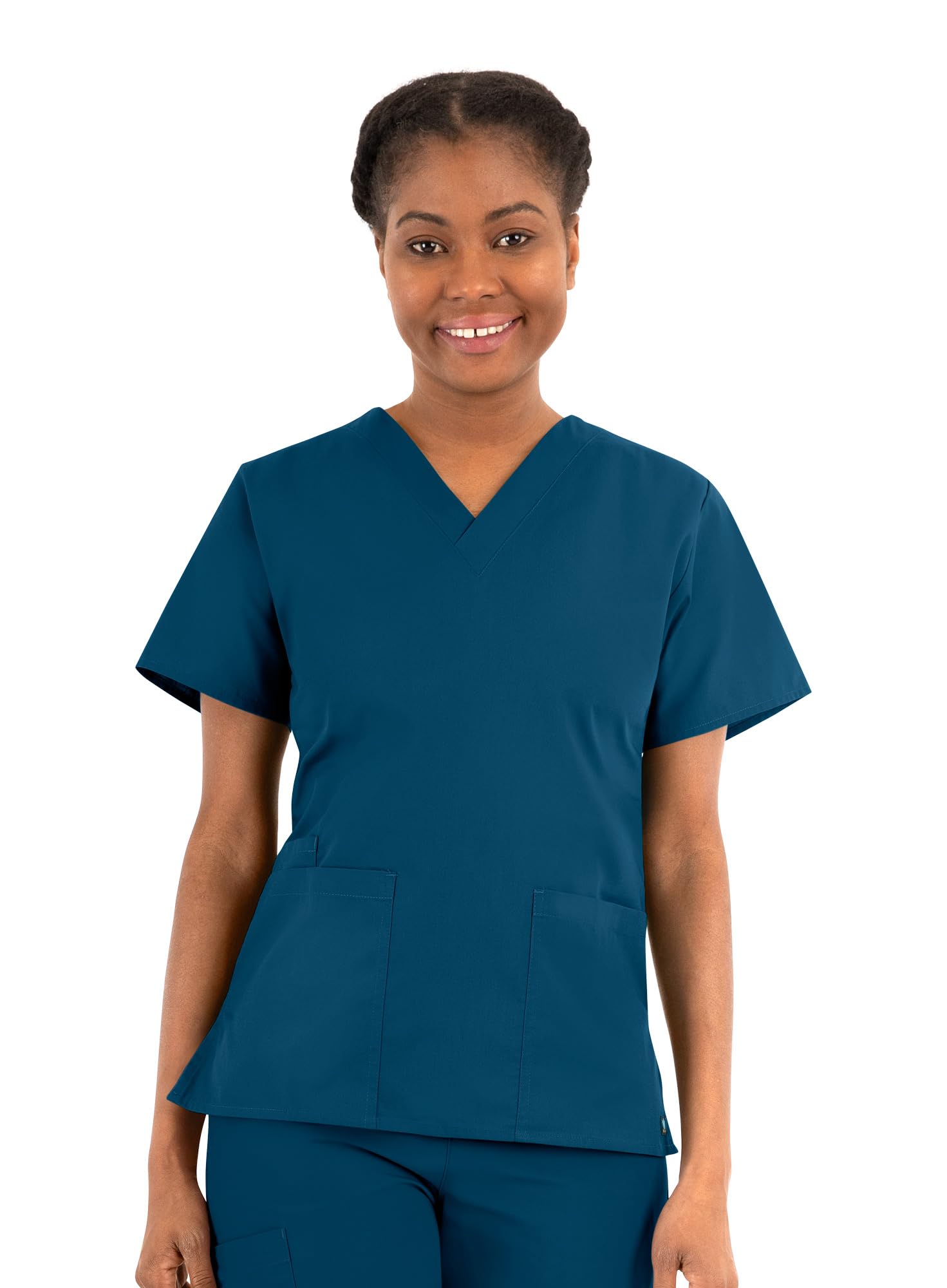 Maevn Women's Core Classic V-Neck Top(Caribbean Cheeta, X-Small)