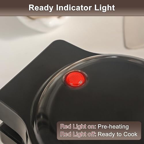 Miniatura 5 de Mini waflera con 8 platos extraíbles, 4 en 1 pequeña waflera pequeña, gofrera, gofres de corazón, panqueques, donas, 4.5 pulgadas, plancha de gofres