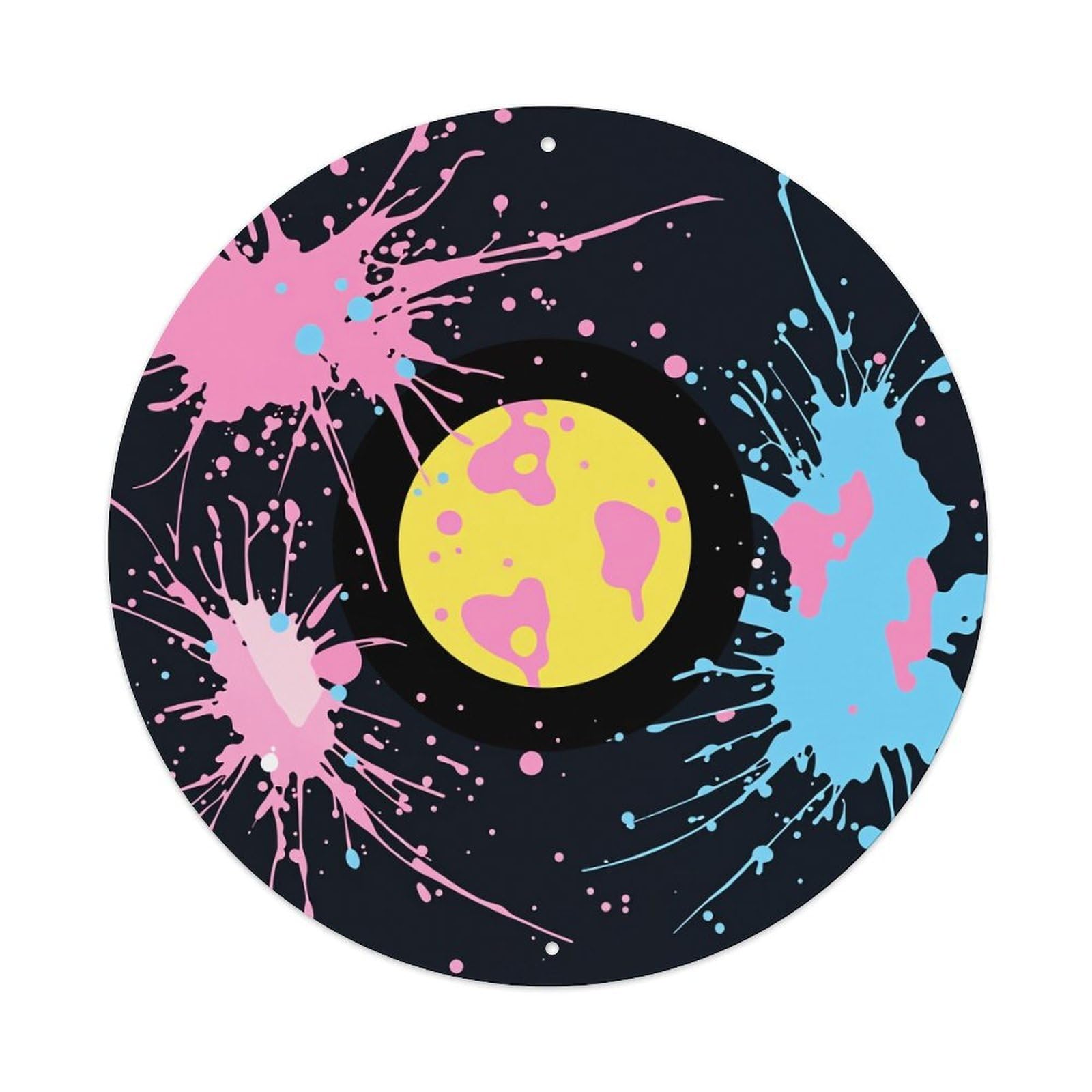 Colorful Splatter Vinyl Record Art Metal Tin Sign Vintage Garden Bedroom Cafe Bar Man Cave Home Wall Decor Metal Poster 8x8 inches