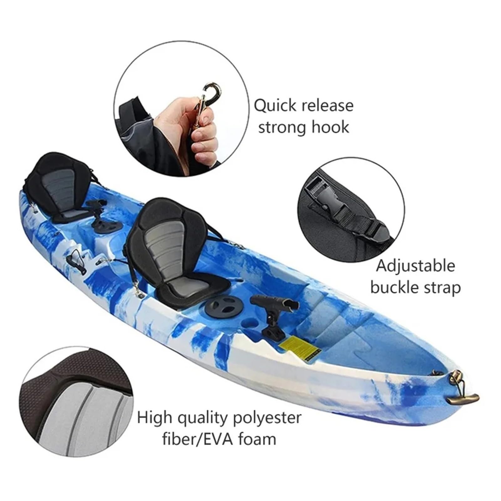 Bootssitz Paddle Board Sitz, Verstellbarer Stand Up Paddle Board Sitz, Gepolsterter Kanu-Rückenlehnensitz for Kajakfahren Kanufahren Rafting Angeln(Grey)
