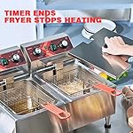 Deep Fryers Stainless Steel Commercial Deep fryer with Timer Dual Tank Electric Deep Fryer with 2 Baskets Large Capacity 10L X 2 Electric Countertop Fryer for Restaurant and Home, 120V 3600W - Image 5