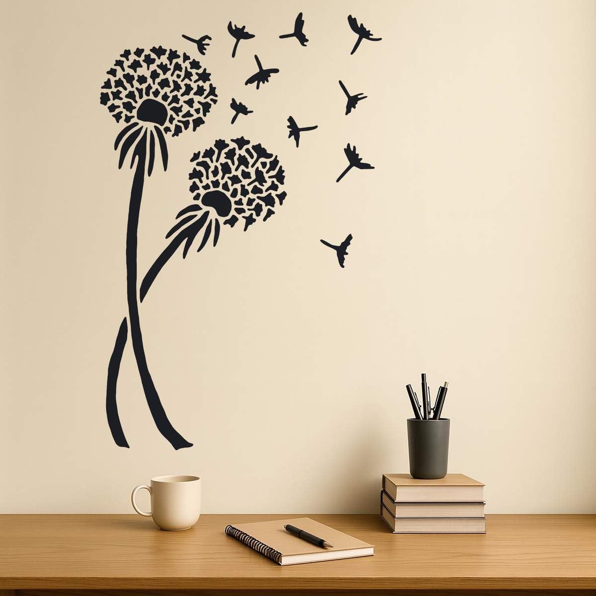 Azeeda 'Dandelions' Reusable Stencil – Durable Decorative Template for Painting and Spraying on Walls, Tiles, Wood, Fabric & Craft Projects - XXL (A2) (WS00018282)