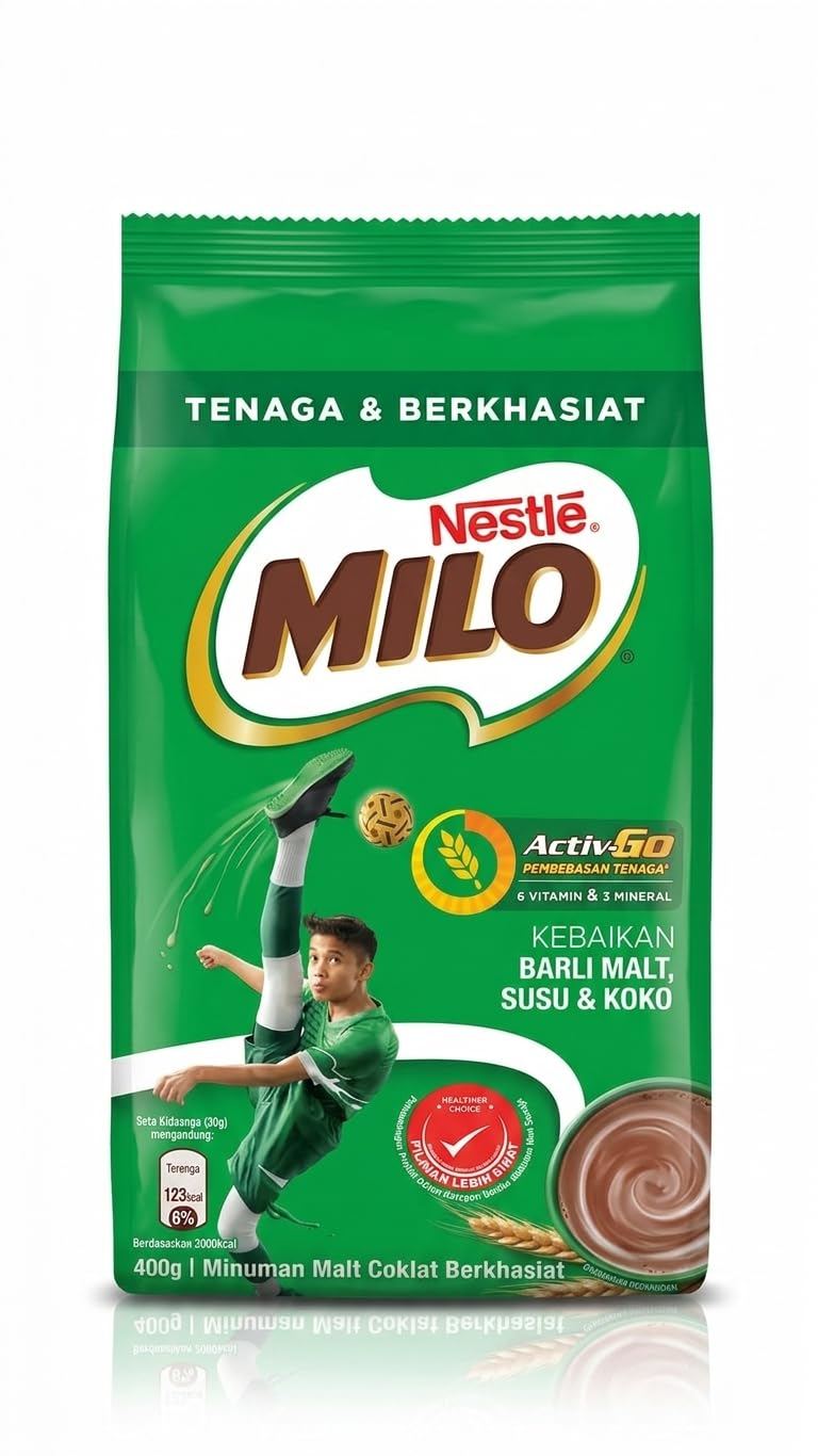 Nestlé MILO Chocolate Malt Powder, Lower in Sugar, Fortified with Calcium and Iron, by febora foods, Powder Form, 400g-image-22