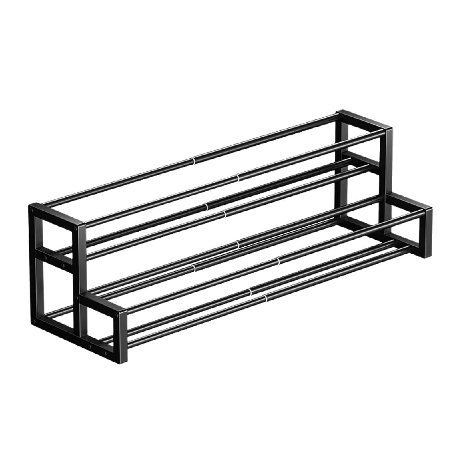 Elnwnnkc Black Sturdy Cookware Organizers With Sliding Length Adjustable And Barrier Protective For Oil Bottles Store Shelf Planner