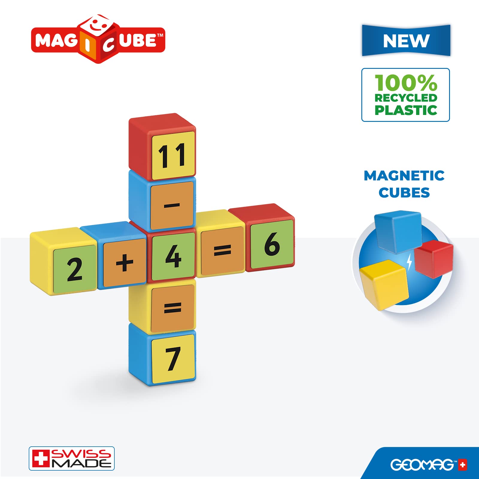 Geomag 257 Magicube Math Building Recycled Clips 61