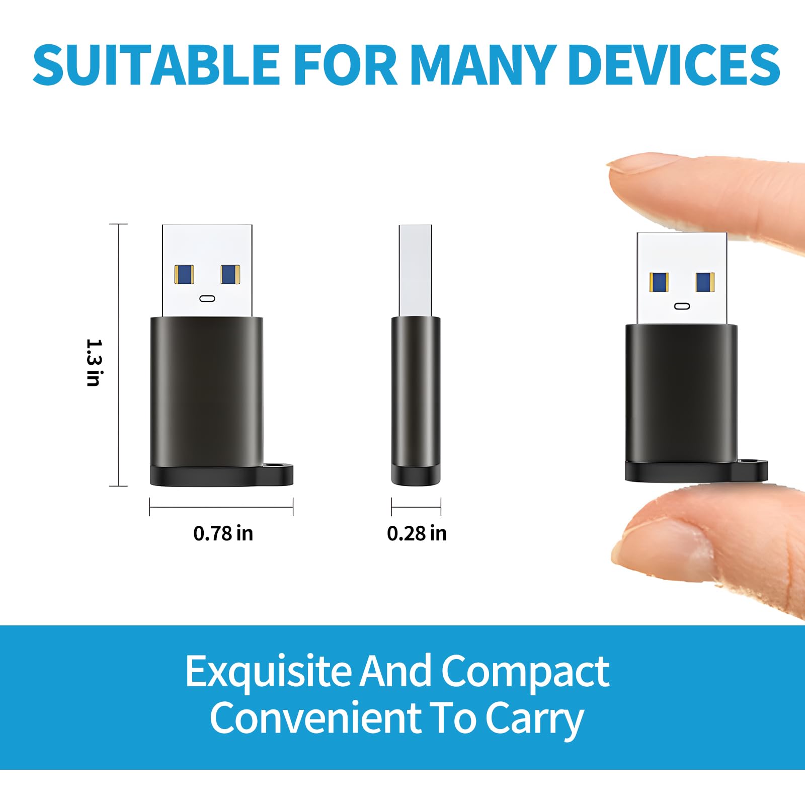 USB to USB C 3.0 Adapter 4 Pack, Type C to USB A Converter,USB-C Female to USB Male, Compatible for Apple MacBook Pro, Mac Book, iPad, iPhone 16 15 14 13 12 Pro Max Samsung Galaxy S20-S23 More Black