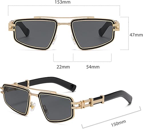 Miniatura 7 de bullabulling Gafas de sol retro de doble viga para hombre, gafas de sol de moda para mujer, protección