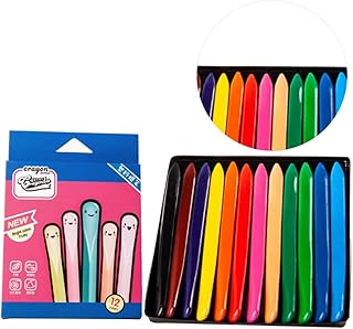Hohopeti 1 Conjunto De 12 Giz De Cera Pastel A Óleo Giz De Cera Colorido Para Crianças Giz De Desenho Animado Para Crianças Giz De Cera Triangular Caneta De Giz De Cera Pintura A