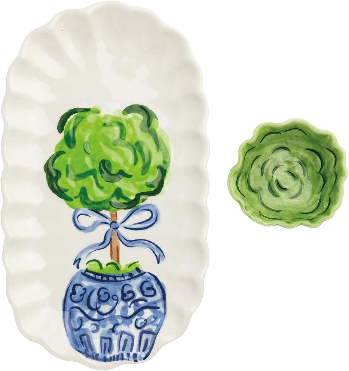 Mud Pie Ceramic Topiary Tray Tidbit Set