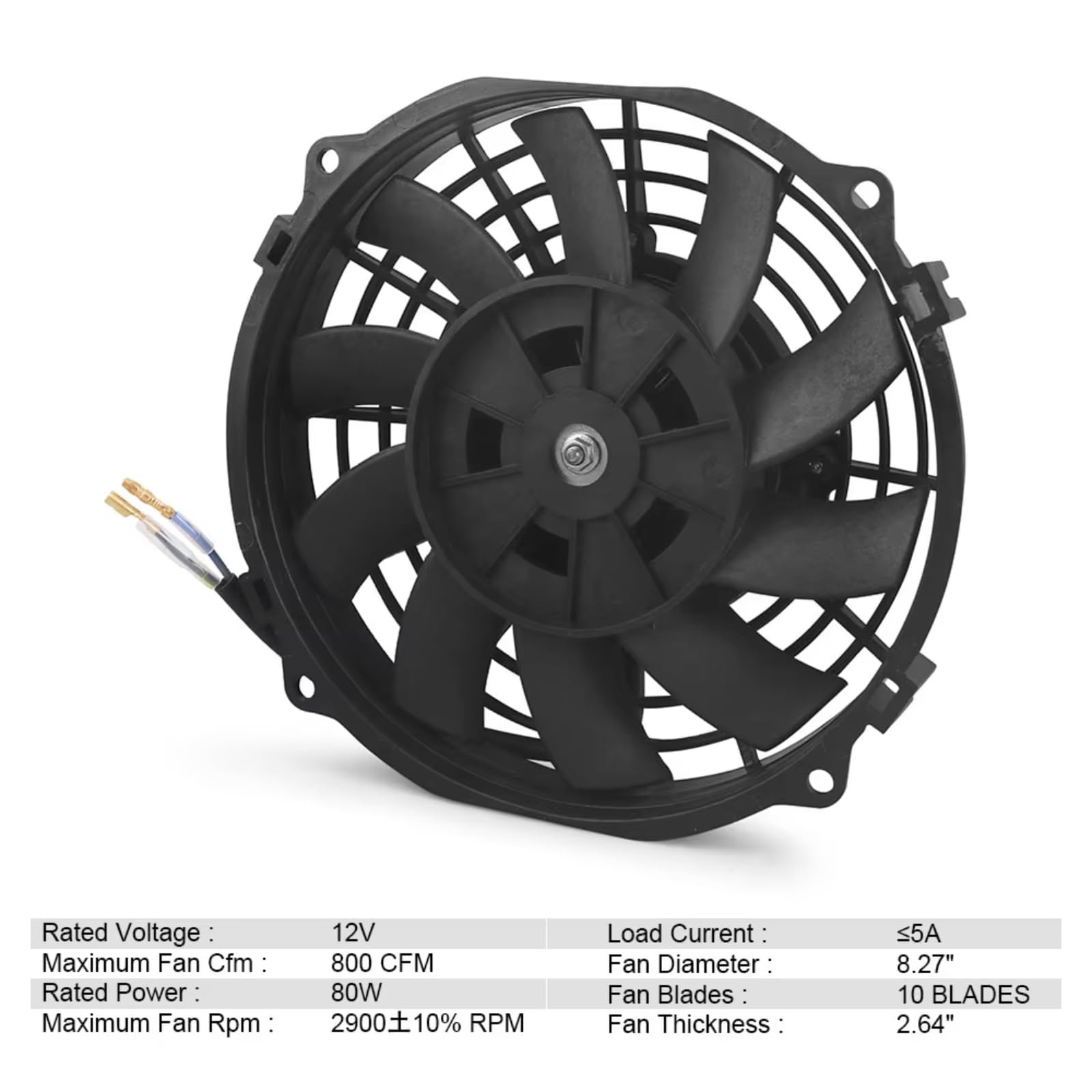 Universal 7 Pulgadas 12V 80W 2100RPM Aire Acondicionado De Coche Ventilador De Refrigeración De Radiador Electrónico Cuchillas Kit De Montaje Frío Eléctrico Eléctrico Ventilador Refrigeración