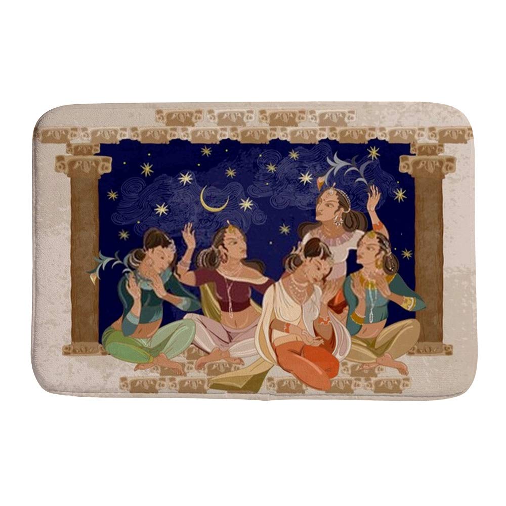 Tapis de bain antidérapant Ruchen East Murals femme en velours corail 91×61cm
