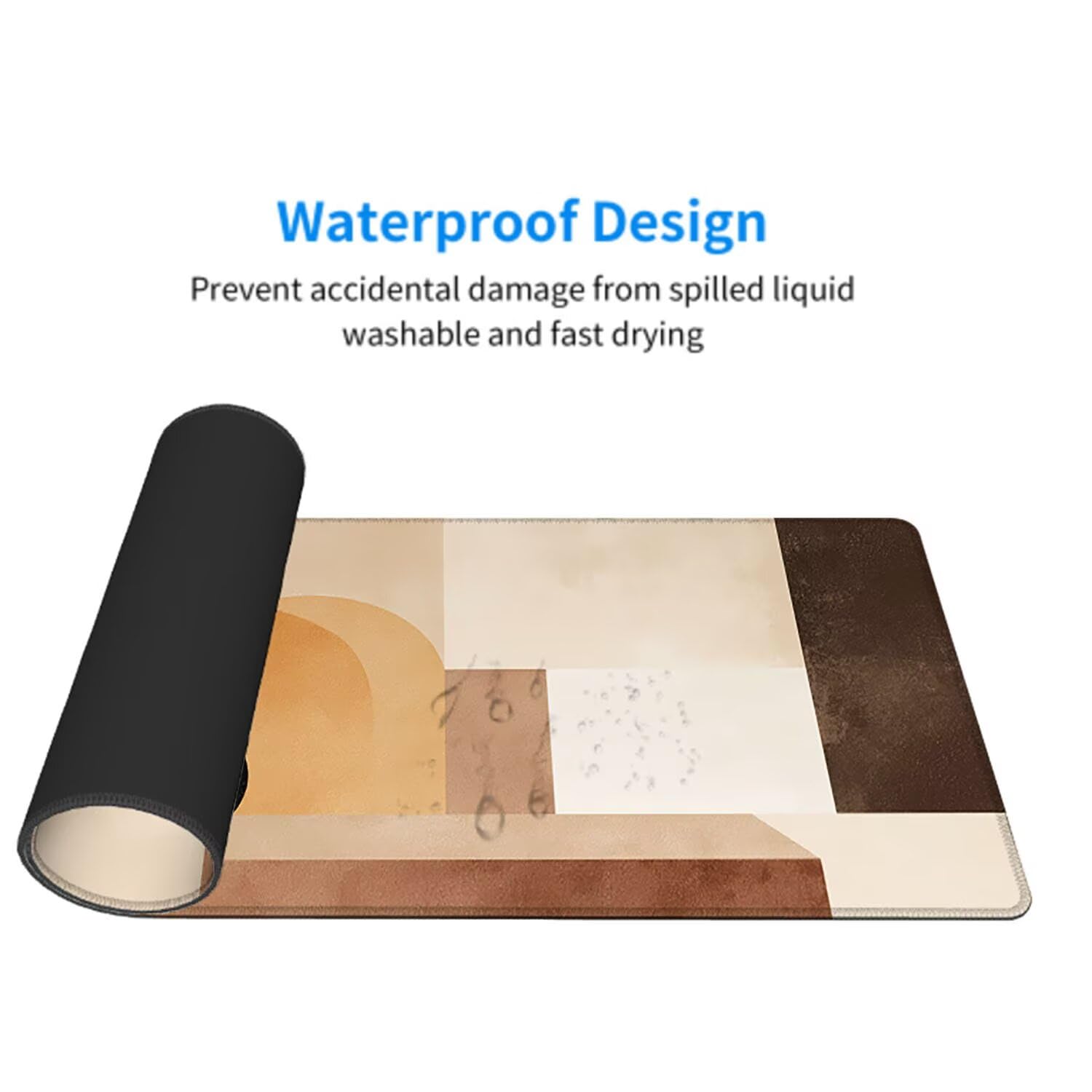 Abstrakcyjna podkładka pod mysz pod mysz pod mysz do gier XXL 1400 x 600 x 3 mm podkładka pod mysz brązowa duża podkładka pod mysz dla graczy wodoodporna podkładka pod mysz do gier PC, do klawiatury