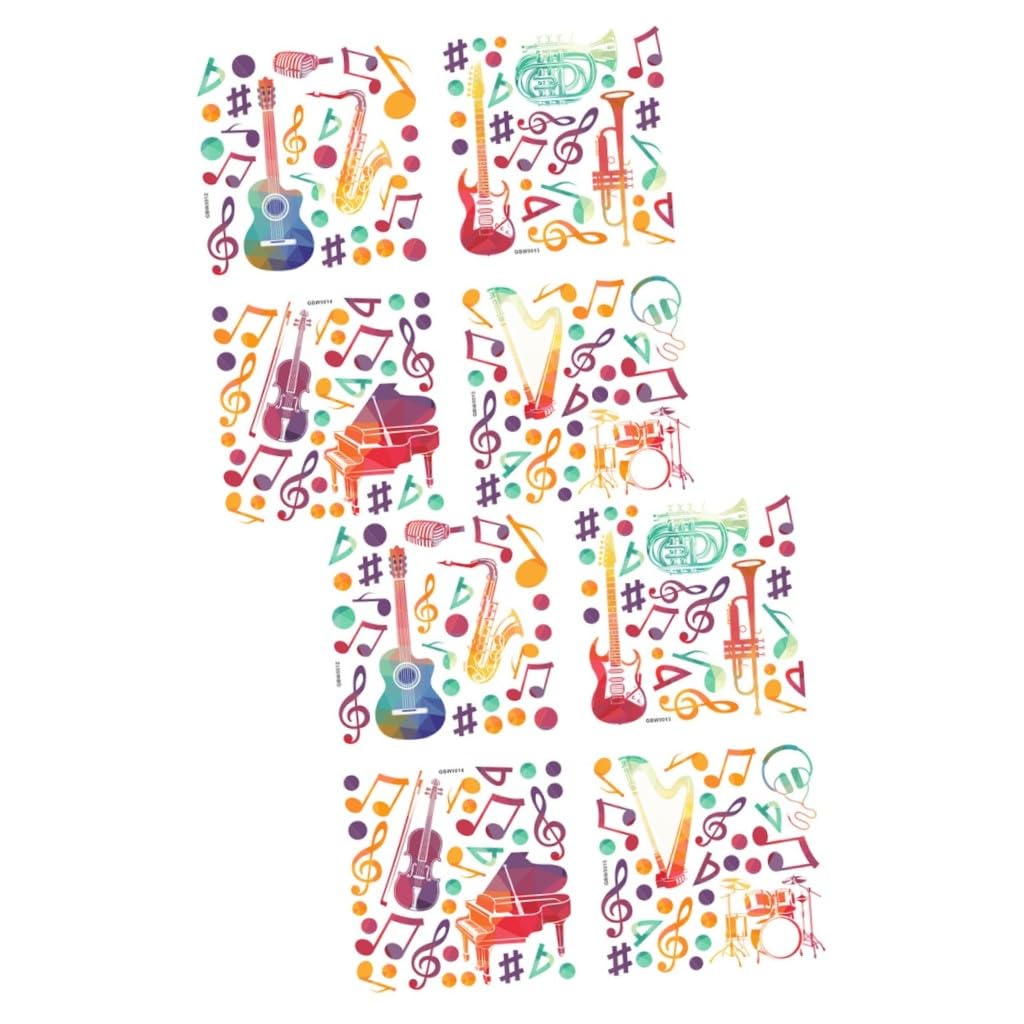 Operitacx 2 Set Adesivo Murale Musicale Adesivi Da Parete Creativi Adesivo Decorativo Con Note Musicali Adesivi Per Aule Di Musica Adesivi Murali Per Camera 4 Pezzi*2