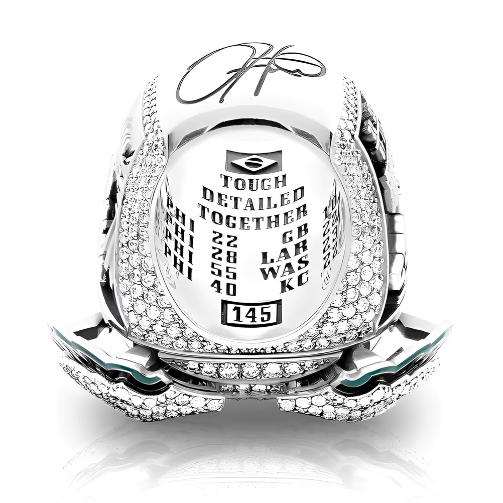 Anillo de Campeonato Eagles 2025 59° Super Bowl Champion Ring, Coleccionable de fútbol Americano