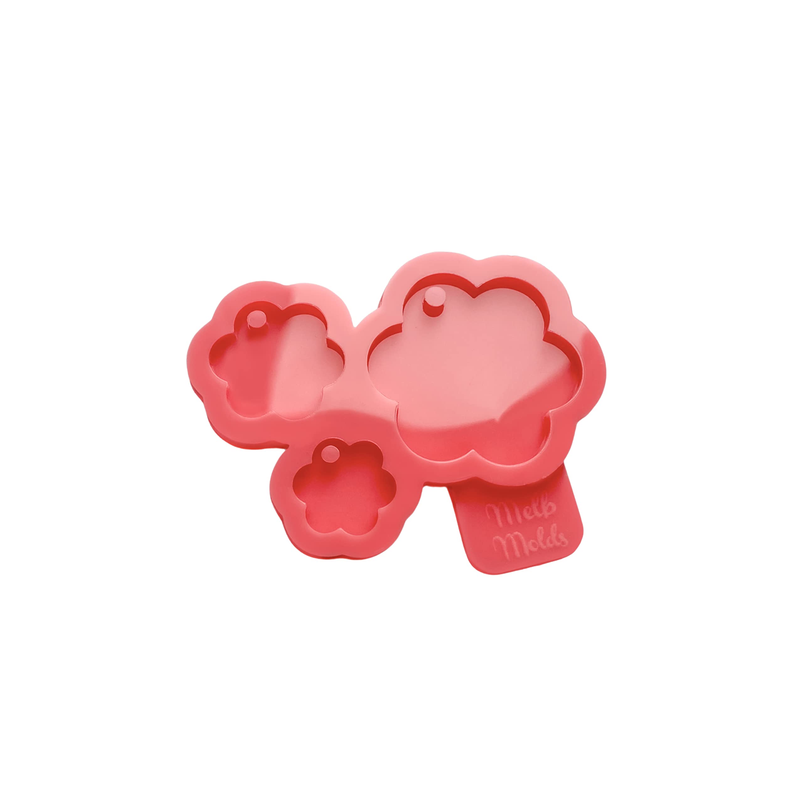 Moule en silicone pour résine époxy Fleur à 6 pétales 3 tailles porte-clés floraux bijoux DIY