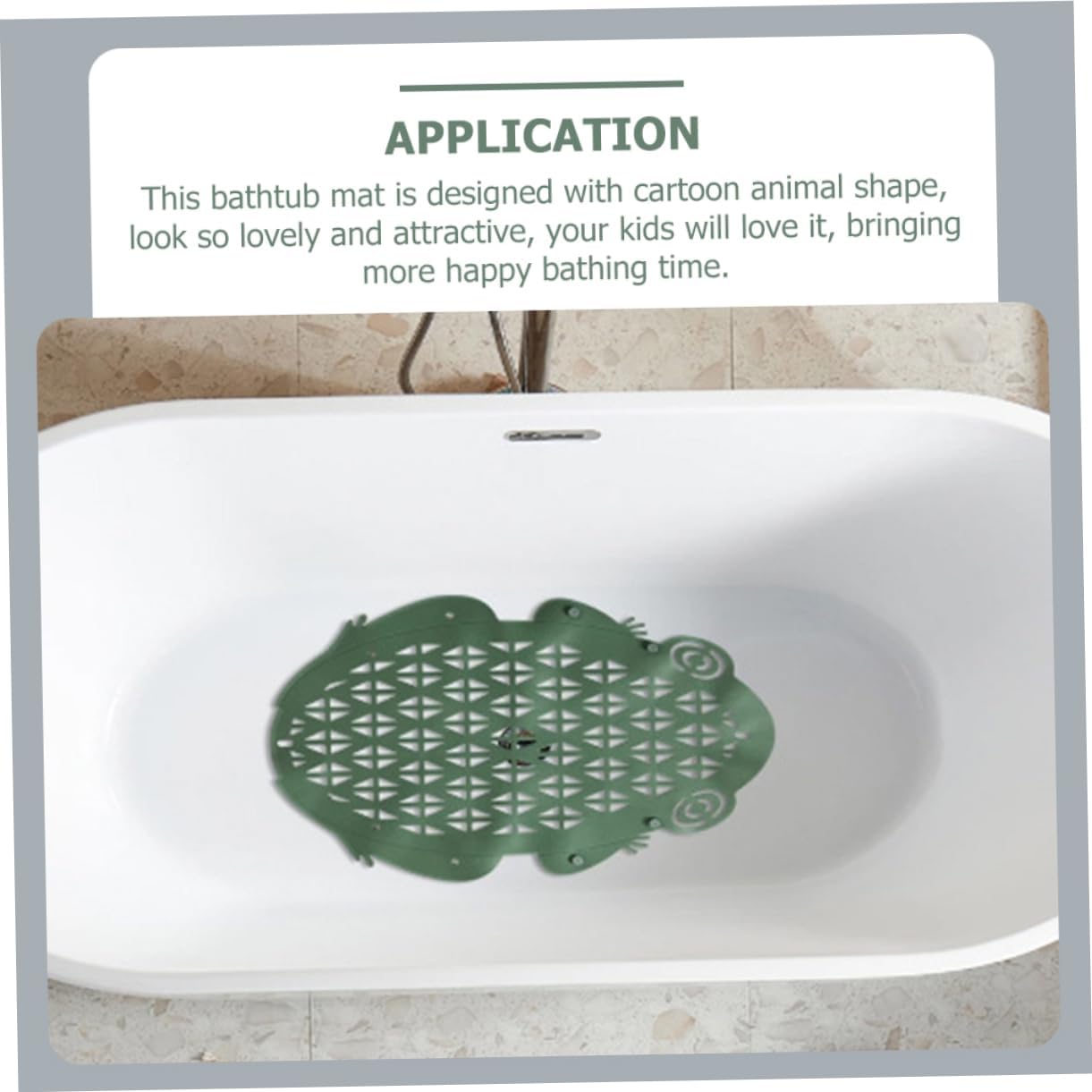 Cabilock Bathtub Suction Mat Slip Cartoon Bath Pad Boys and Girls Tub Mat Bathing Toy