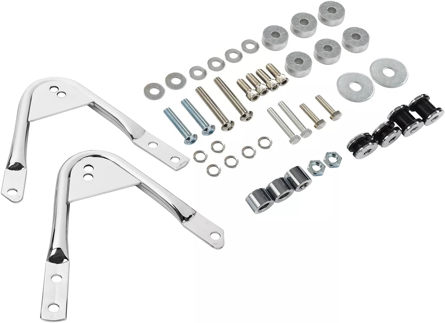 Detachable Passenger Luggage Rack Mounting Kit - Compatible with 1997-2008 Harley Touring FLH/FLT Models | Heavy-Duty Docking Hardware for Two-Up Riding Accessories