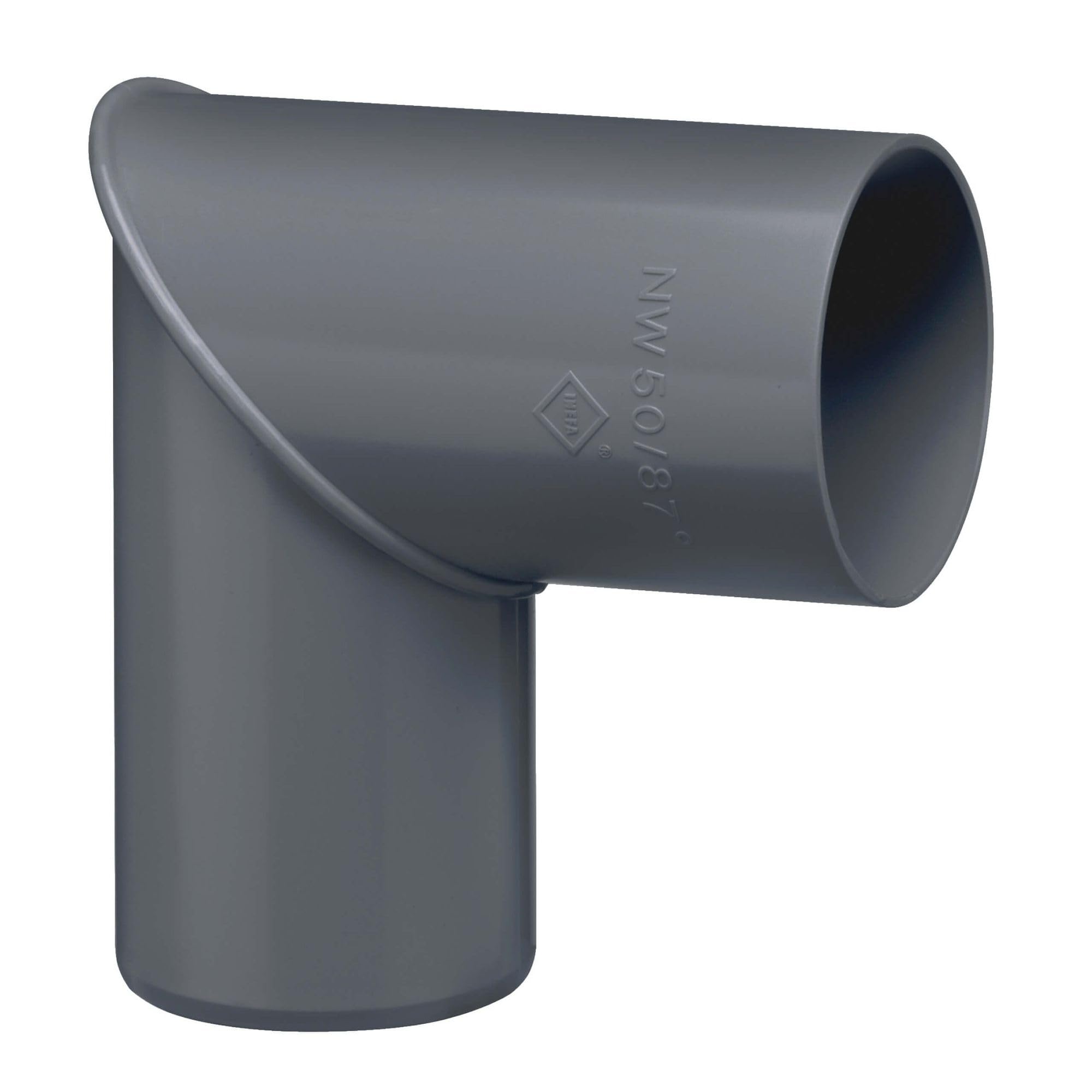 INEFA Rainwater Pipe Bend 87 Degrees for downpipe, PVC 50mm, Anthracite Connecting piece Gutter Accessory, Easy Installation, Made in Germany