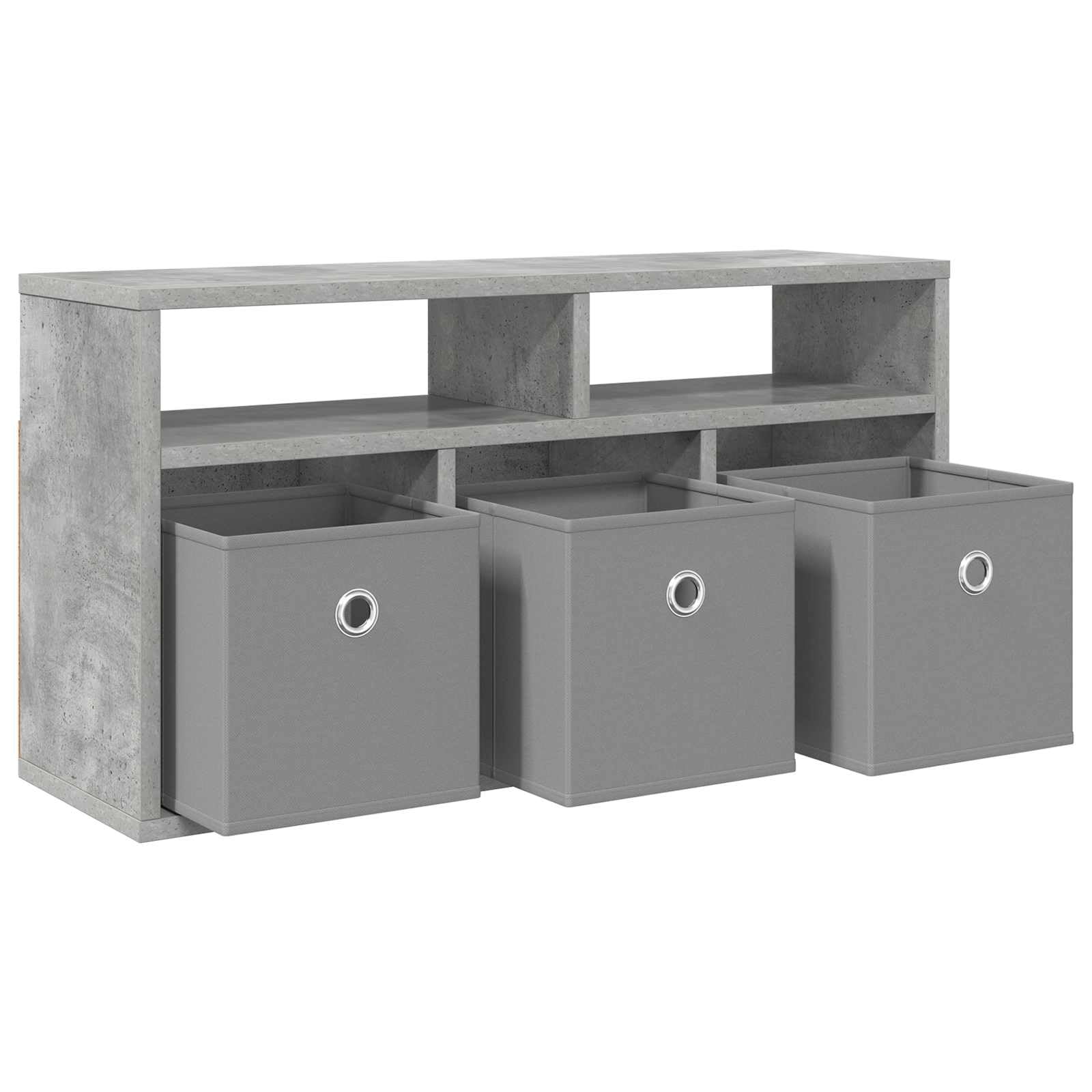 Lowboard, betonowa, szara, z 3 szufladami, 72 x 22,5 x 38 cm, meble TV i tablica multimedialna z dużą ilością miejsca do przechowywania, szafka pod umywalkę HiFi do salonu, regał i komoda, do