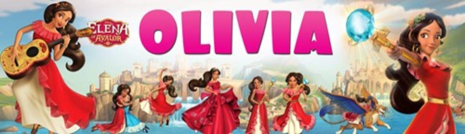 Elena of Avalor - 8.5"x30" Personalized Name Poster, Customize With Your Child's Name, Birthday Party Banner