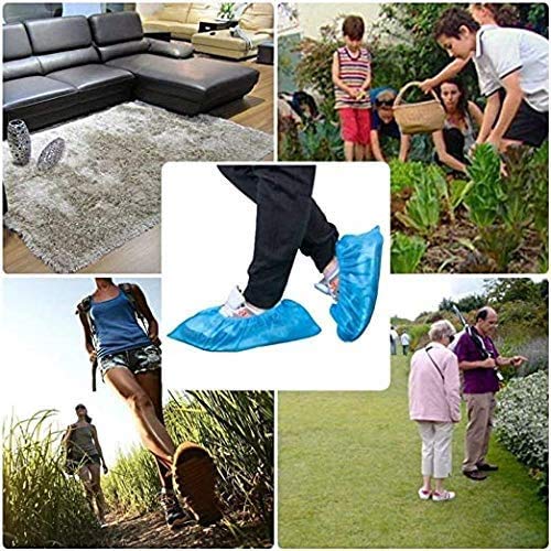Shoe Covers Disposable -500 Pack(250 Pairs) Disposable Shoe & Boot Covers Waterproof Slip Resistant Shoe Booties ,Blue, Size Large Fits Most (Blue)
