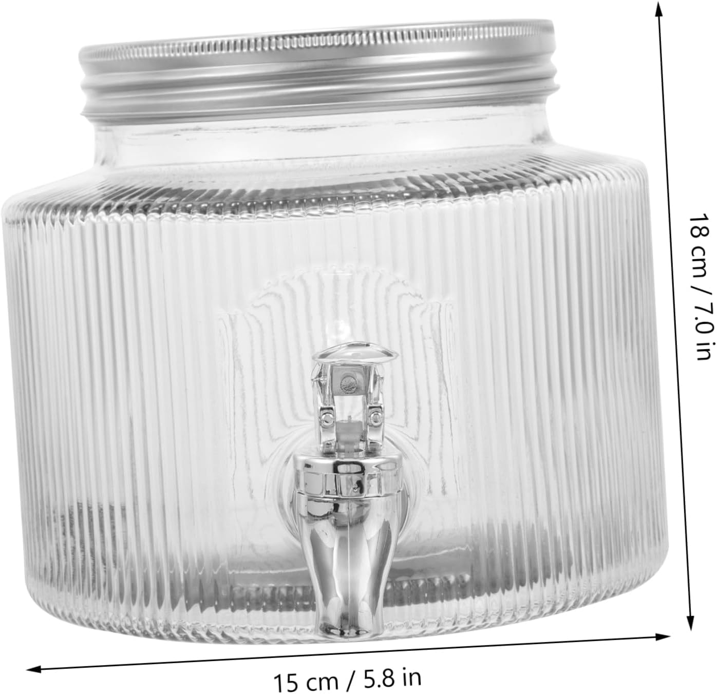 BESTOYARD Glass Beverage Dispenser Jar with Spigot Capacity for Iced Tea Drinks Elegant Glass Container for Parties Events and Home Use