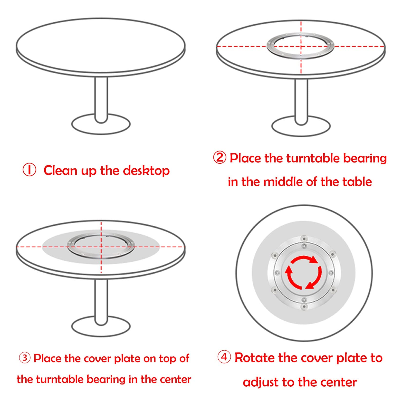Plateau tournant Lazy Susan en alliage d'aluminium de 700 mm - Plateforme rotative argentée pour une rotation fluide - Parfait pour la cuisine, la salle à manger et la présentation