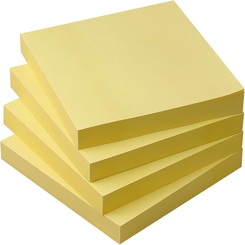 Sticky Notes - Bloc de notas autoadhesivas de 3 x 3 con colores brillantes, fácil de publicar para oficina, escuela, hogar, 4 blocs por paquete, 90