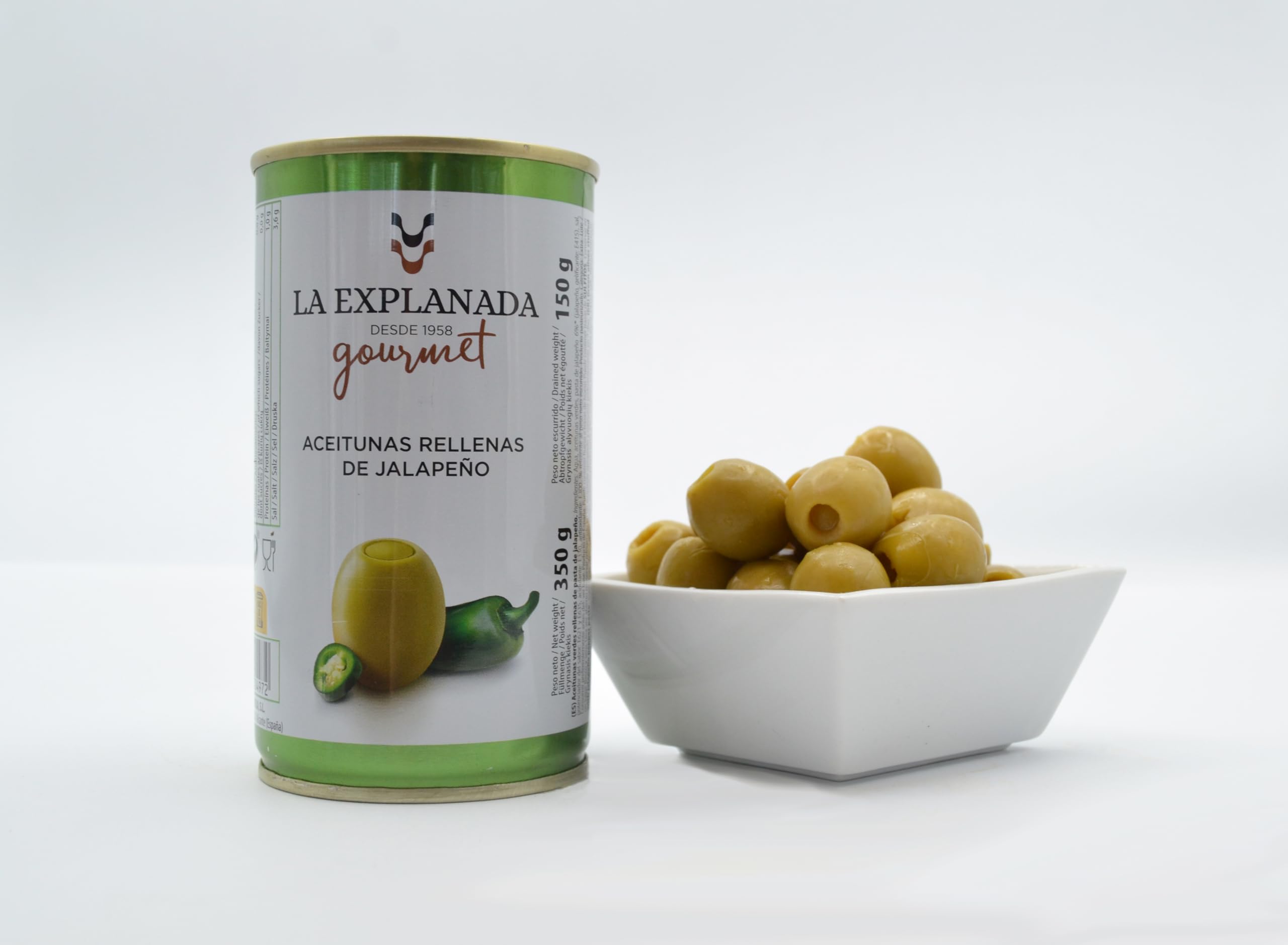 Aceitunas Rellenas de Jalapeño Pack 15 uds 2250g Picante Medio Origen Español