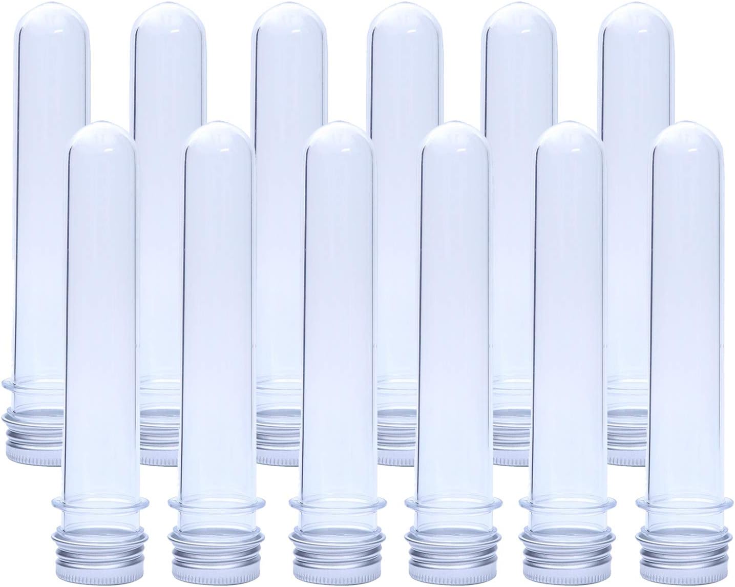 Junhope 12 Pcs, 40ML (25 x 140mm) Clear Plastic Test Tube with Screw Caps by JamHooDirect
