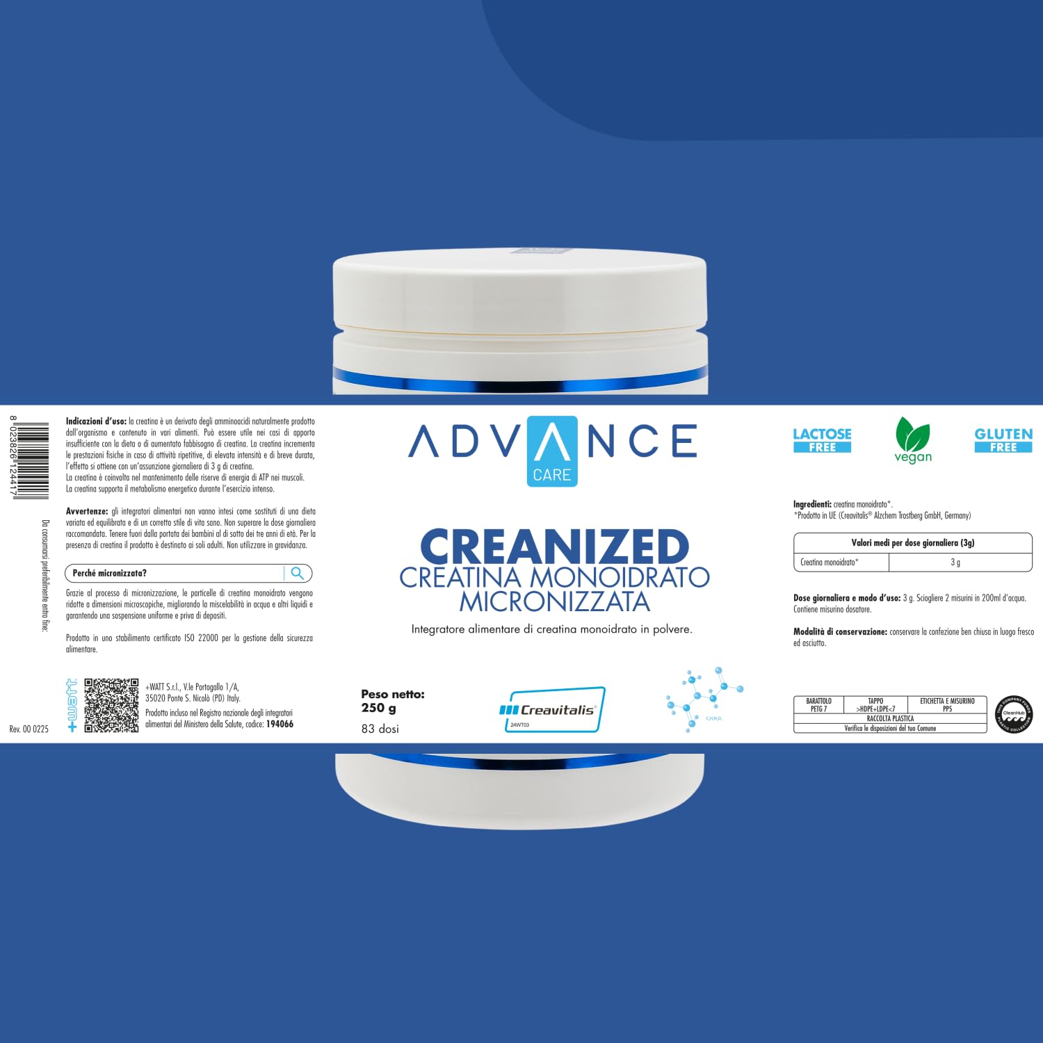 Creanized Creatina Monoidrato Micronizzata - Creatina monoidrato micronizzata per la performance muscolare