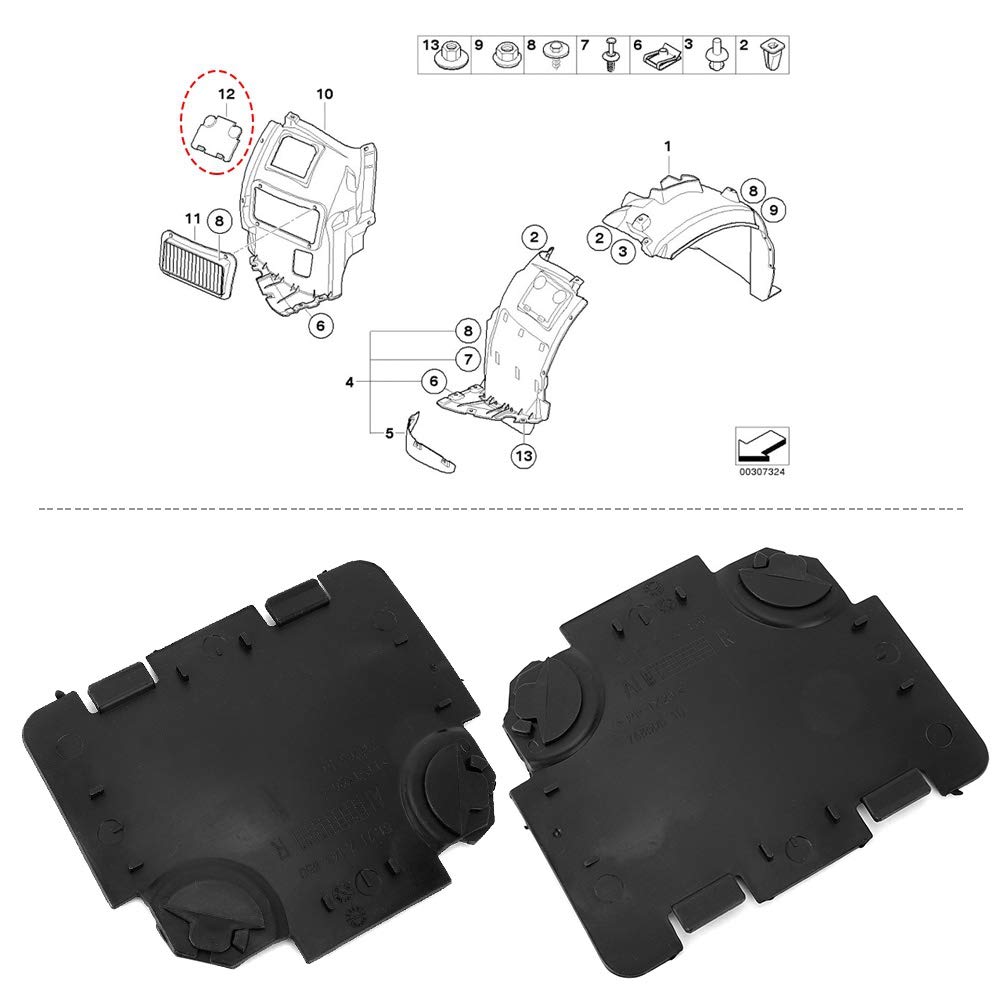 Protecteur d'aération, protecteur d'accès pour passager Conducteur de passager 51717143850 Adapté pour E90 E91 M3 325i 330i 328i 338i