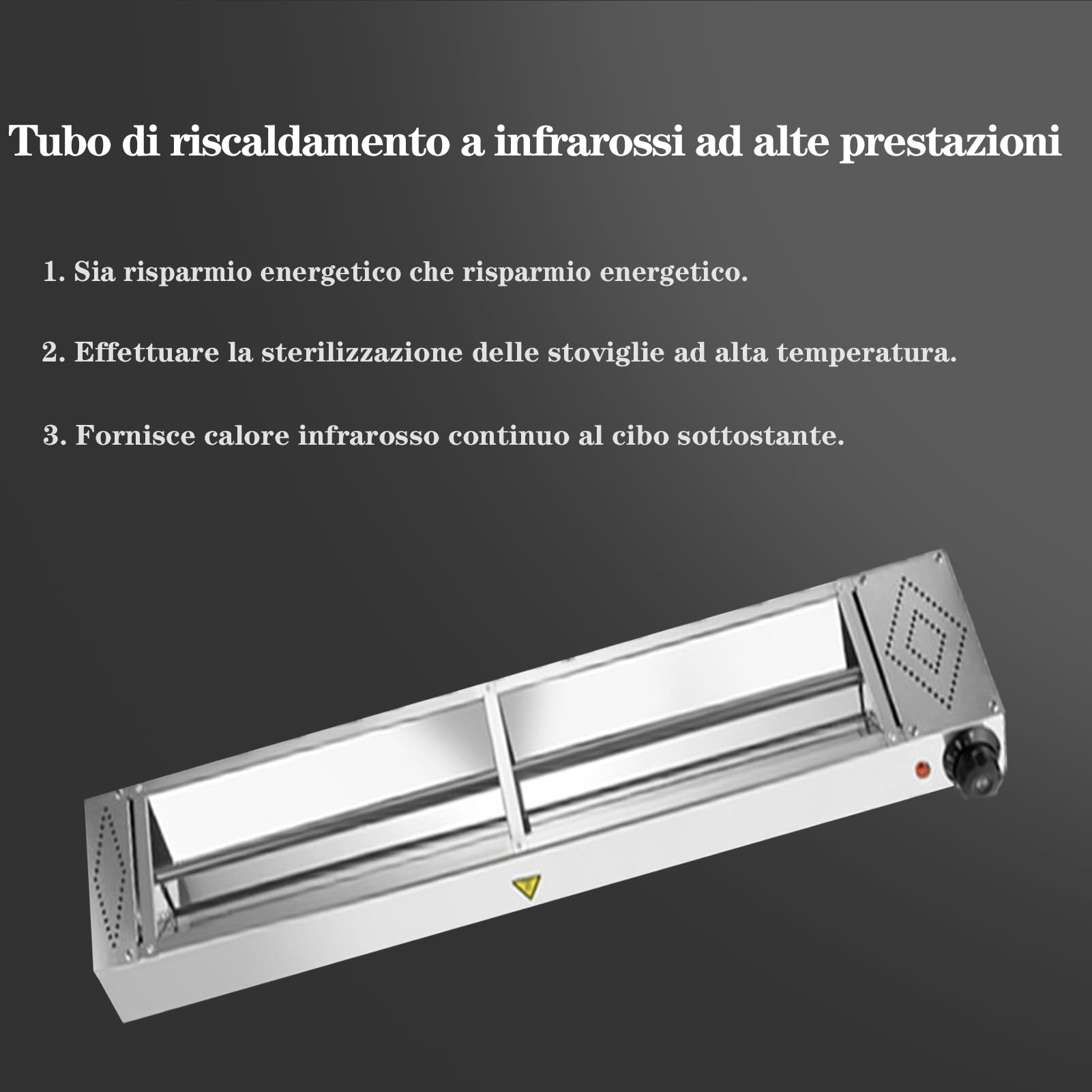 Lampada Riscaldante per Alimenti, Lampade Scaldavivande Cucina Sospeso, Lampade Riscaldanti per Cucina a Buffet Temperatura Regolabile 30-85°C per Ristoranti, Cucine, Hotel (1 Pezzo, 90 * 15 * 6,5cm)
