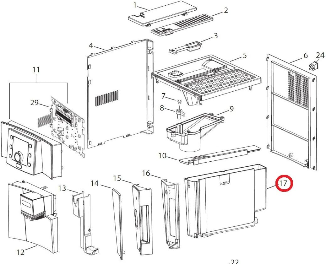Water Container Tank Jar Jug Assembly Compatible With Delonghi Coffee Machines