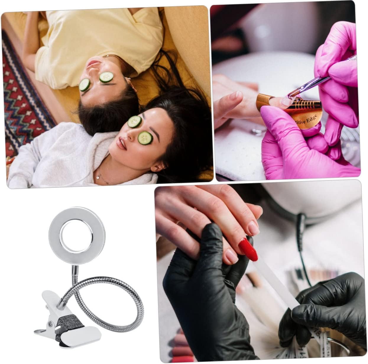 MERRYHAPY Portable Led Beauty Lamp Uv Nail Lamp Desk Shape Clip Type Table for Manicure Eye Protection Light Tattoos Desktop